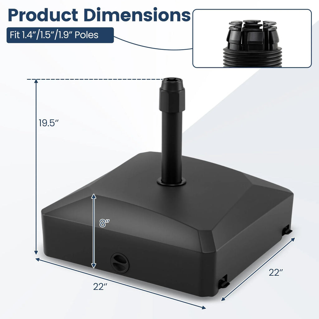 Tangkula 176 Lbs Umbrella Base with Wheels