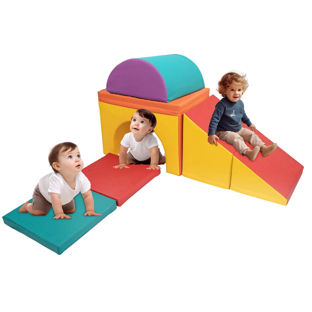 KORIMEFA 5 PCS Kids Climbing Toys for Toddlers 1 - 3, Lightweight Couch Kids for Crawling Sliding, Soft Play Equipment Foam Climber Blocks, Indoor Climb and Crawl Activity Playset