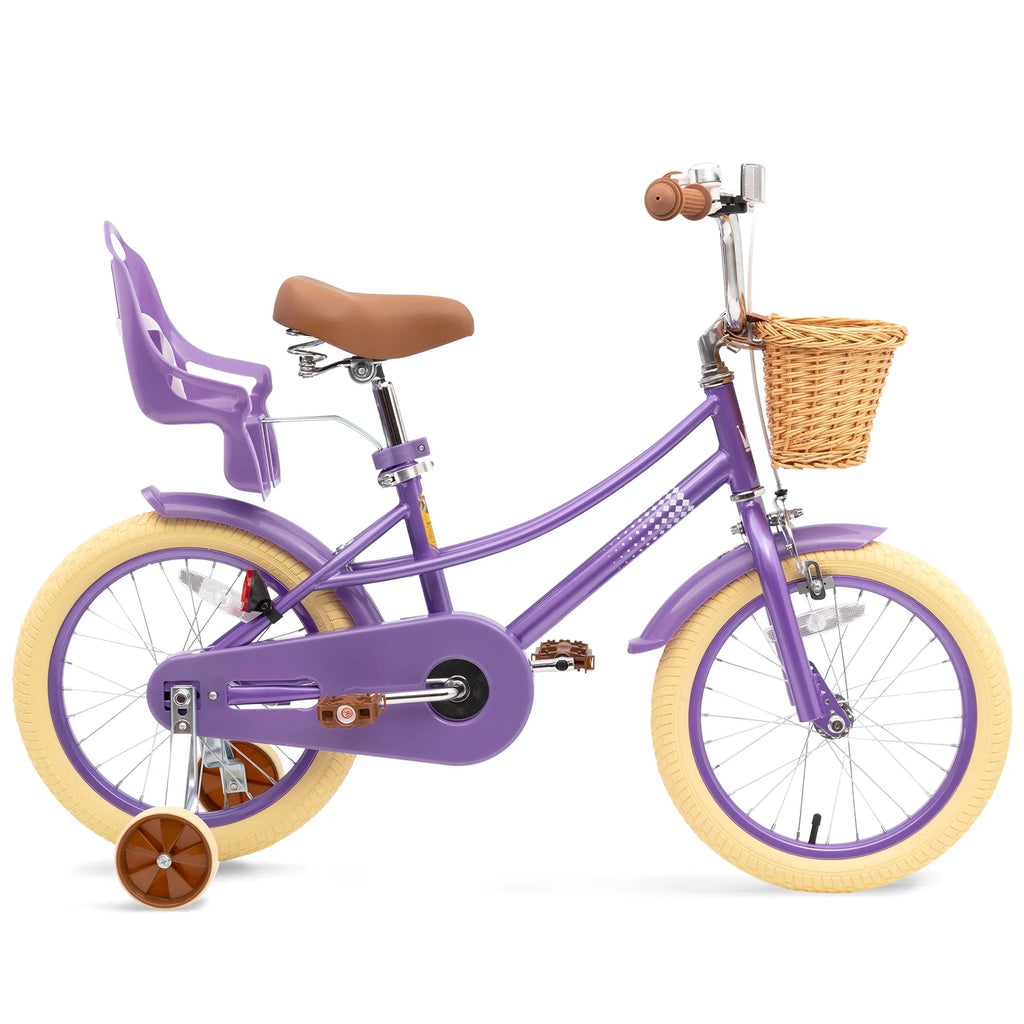 XJD Girls Bike for Toddlers and Kids Ages 2 - 12 Years Old, 12 14 16 in Kids Bike with Training Wheels & Basket, 20 in Girls Bicycle with Handbrake & Kickstand