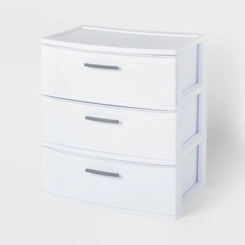 3 Drawer Wide Tower White - Brightroom