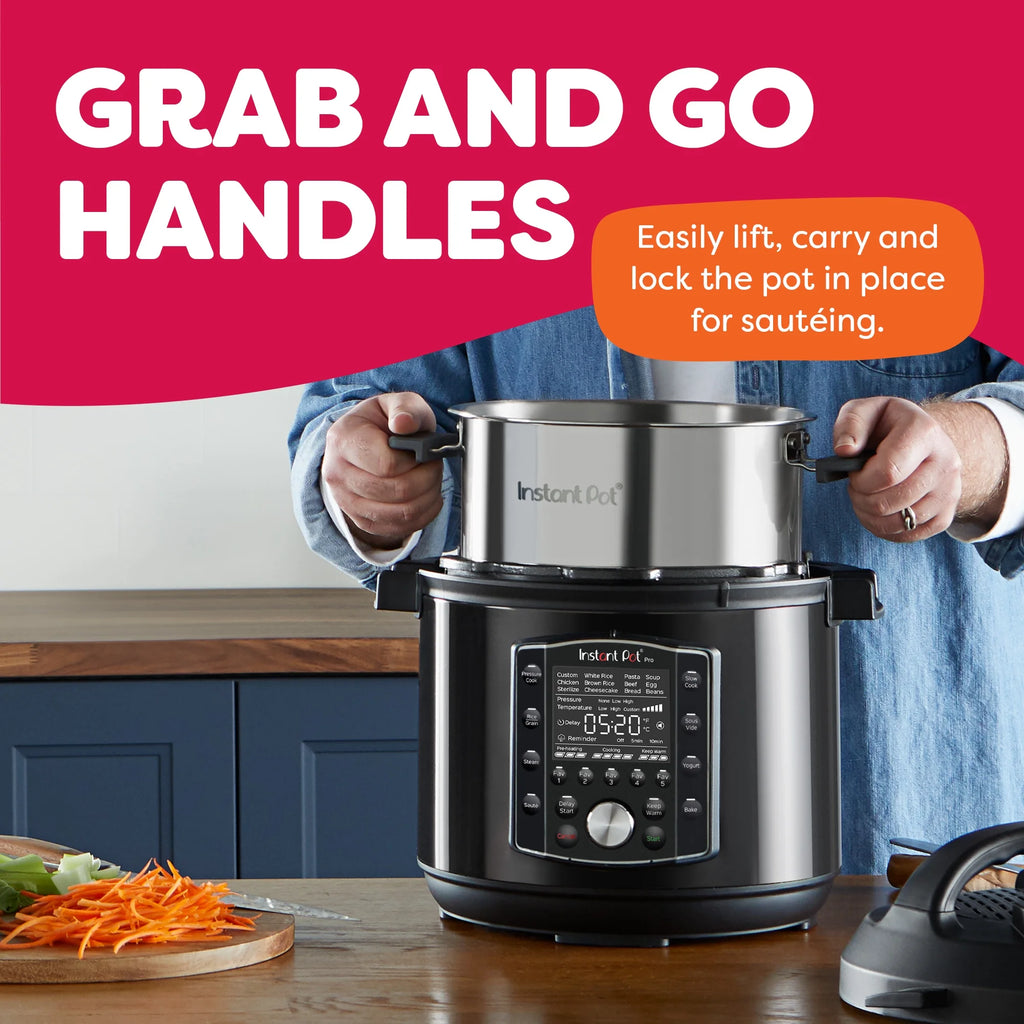 Instant Pot Pro 8 - Quart Electric Pressure Cooker, 10 - in - 1 Slow Cooker, Rice/Grain Cooker, Steamer, Saut, Sous Vide, Yogurt Maker, Sterilizer and Warmer