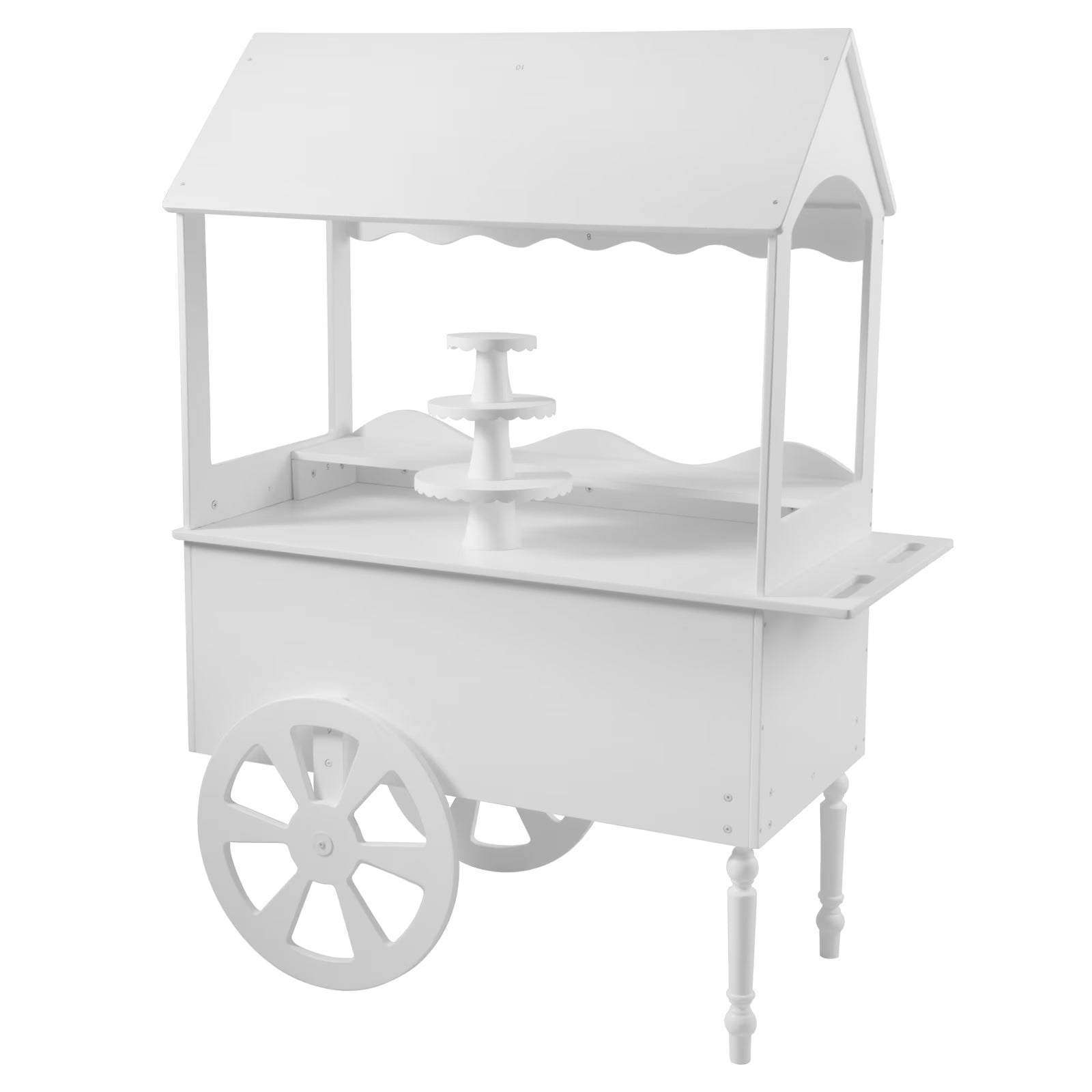 Candy Cart for Party - Candy Cart Display Stand with Wheels for Party - Dessert Cart - Decorated Wood Candy Cart with Wheels for Birthdays Wedding - Easy to Assemble Vintage Candy Cart on Wheels