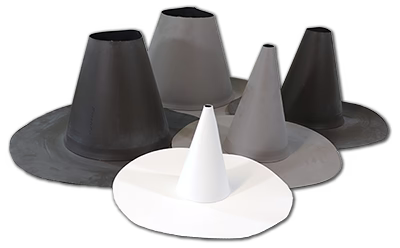 Flashco PVC Small Short Conical Closed Pipe Flashing Roof Boot, 0.5–2.0 in, Gray (17FCBPSSGY)