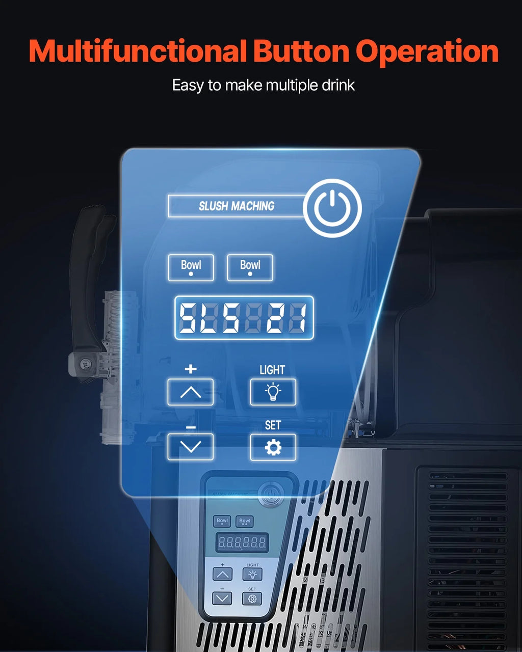 KFFKFF Commercial Slushy Machine, 4 L*2 Tank Slushie Machine, Frozen Drink Machine with Temperature Preservation, Slushy Maker Machine