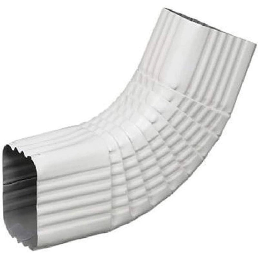 2 in. x 3 in. White Aluminum B-Style Downspout Elbow (B Elbow)