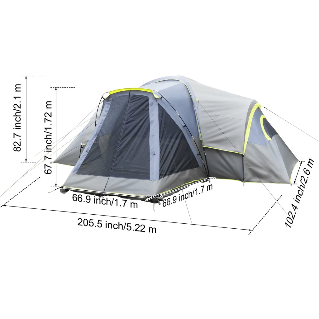 Zimtown 10 Person Tent Large Multi Room Tent for Family Camping Cabin Huge Tent with Carry Bag