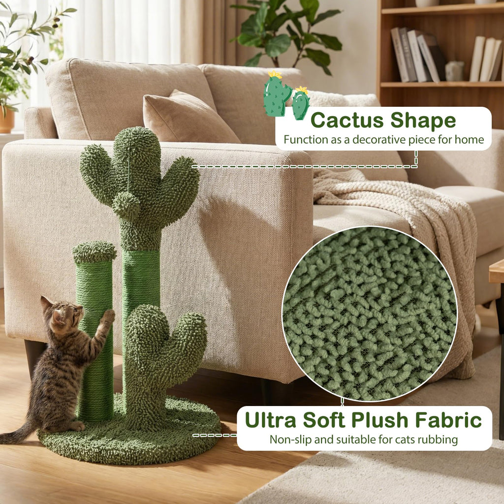 Tangkula 22" Cactus Cat Scratching Post for Indoor Adult Cats & Kittens