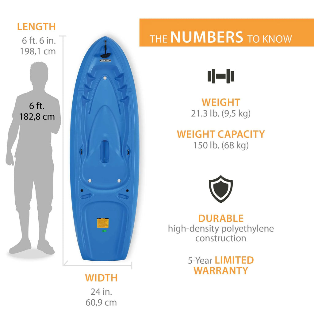 Lifetime Recruit 6.5 Ft Youth Sit - on - Top Kayak, Lime Green (90765)