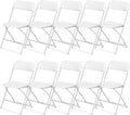 Ubesgoo 10 Packs Plastic Folding Chairs Wedding Banquet Seat Party Event Chair for Adults