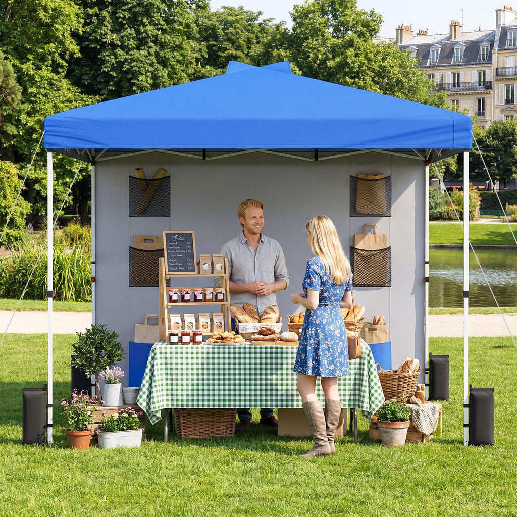 Tangkula 10x10 Ft Pop Up Canopy with Sidewall UPF50+ Commercial Canopy
