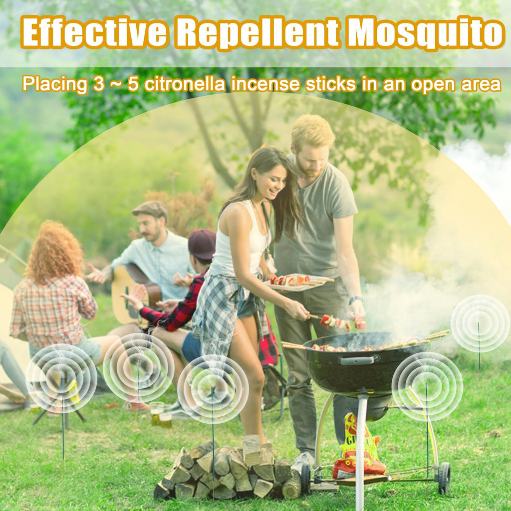 120 Pcs Natural Mosquito Repellent Outdoor Patio, Citronella Oil Mosquito Incense Sticks Plant-Based Bug Repellent for Patio Camping Fishing Backyard Travel Mosquito Control