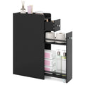 Tangkula Small Bathroom Storage Cabinet 4-Tier with Slide Out Drawers on Casters