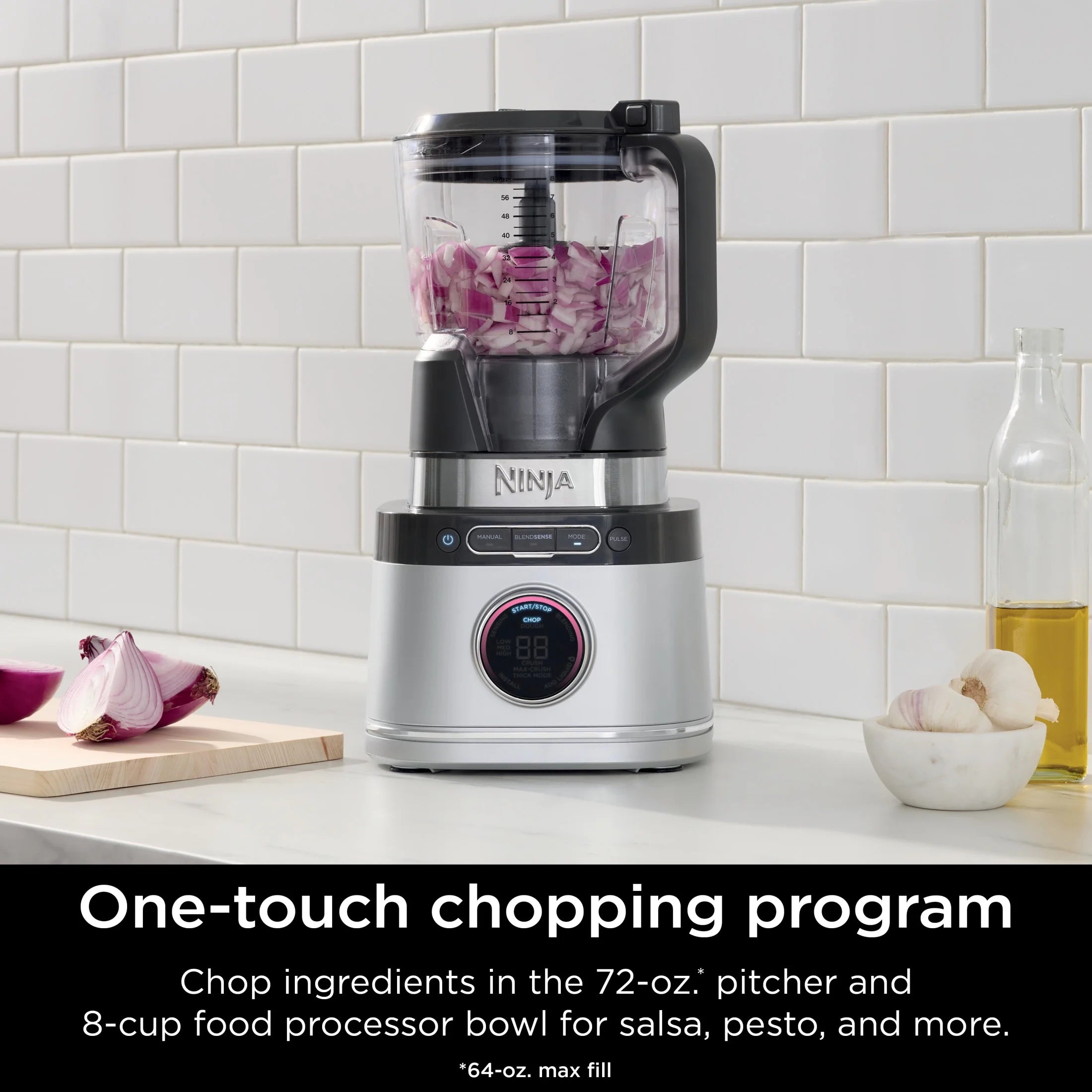 Ninja Detect Kitchen System Power Blender + Processor with Blend Sense Technology, Silver, TB400