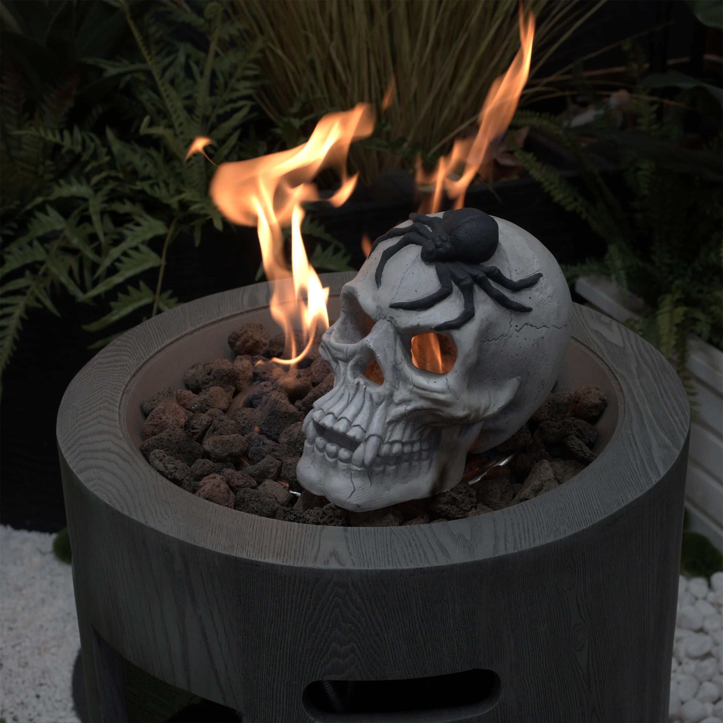 AECOJOY Demon Skull,Suitable for  Outdoor Fireplace and Fire Pit, Halloween Decoration