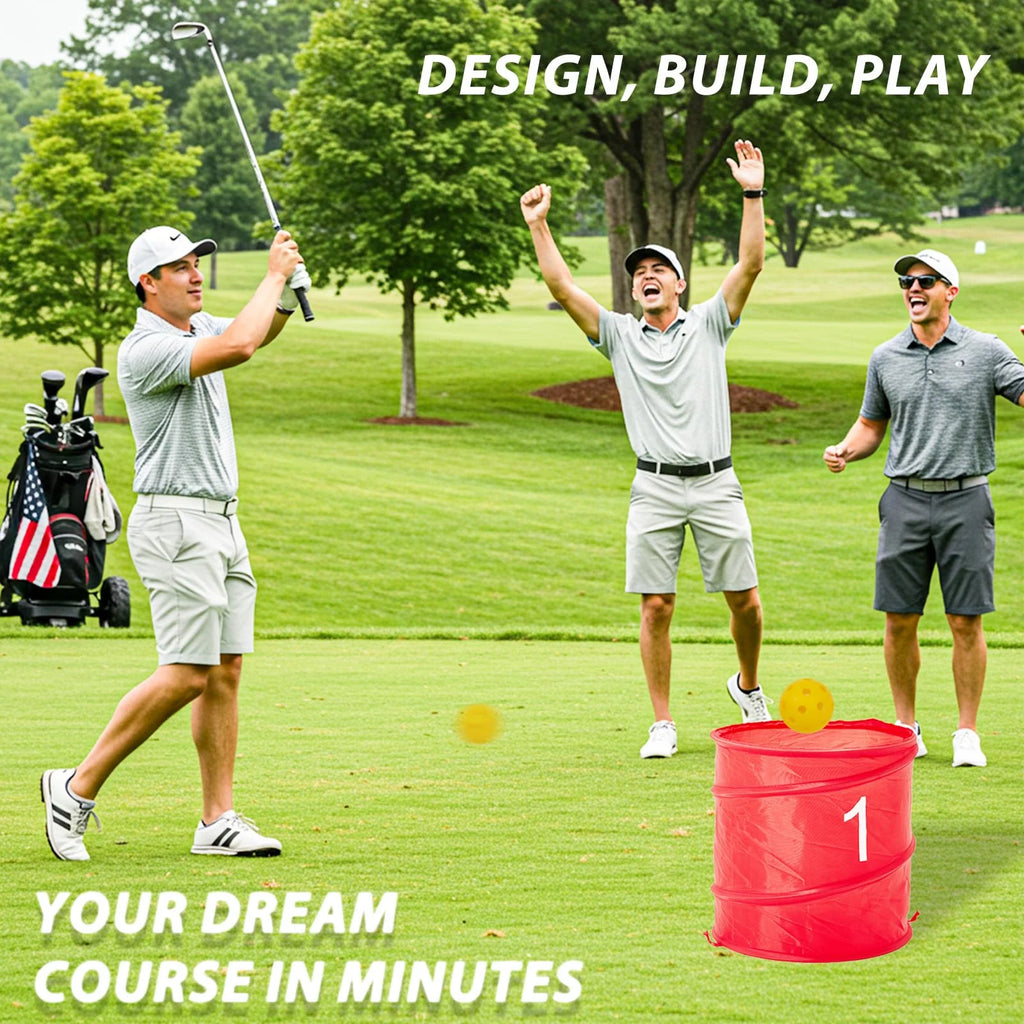 AECOJOY Bucket Yard Golf Game with Clubs 9 Hole Set Portable Low Tide Golf Game, Golf Chipping Games