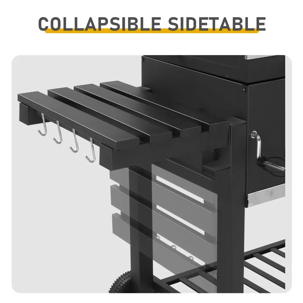 Charcoal Grill Outdoor BBQ Grill, Extra Large Cooking Fits up to 30 Burgers at Once, 2 Individual & Adjustable Charcoal Tray, Foldable Side Tables, for Outdoor Cooking Backyard Camping Picnics