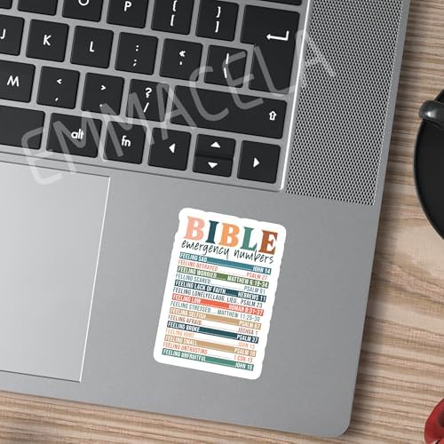 (3PCS) Bible Emergency Numbers Sticker Nutrition Facts Sticker Christian Faith Sticker, Bible Verse Sticker, Waterproof Vinyl Decal for Books Laptops Tumblers Water Bottles and More, Size 3" x 2.1"