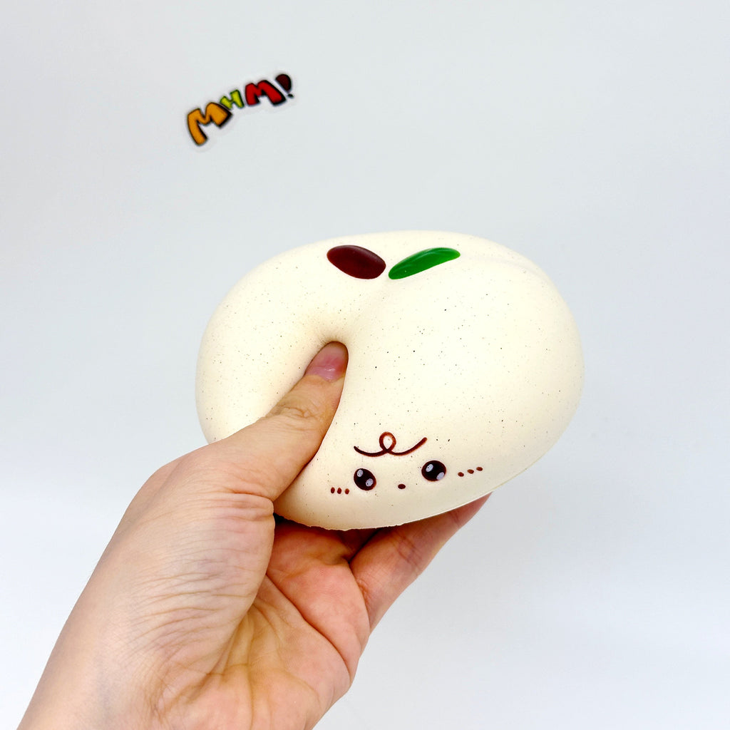 🍎 Apple Bread Squishy - Chocolate Brown & Milky White Slow Rising Stress Relief Toy