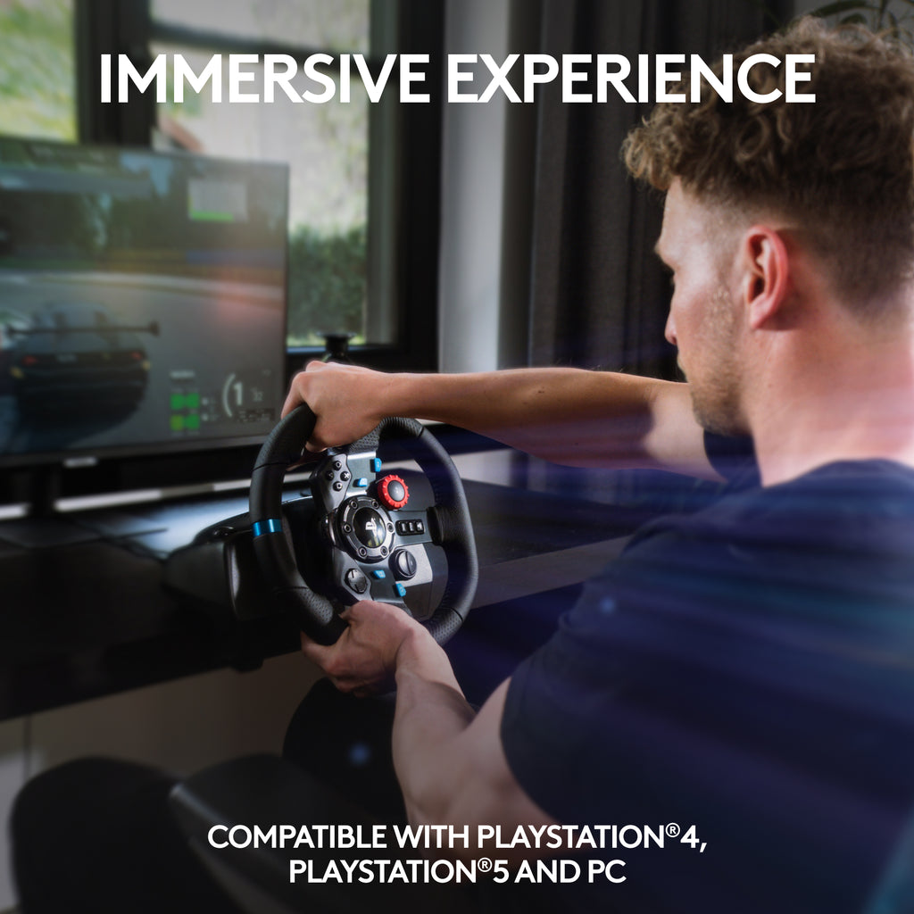 Logitech – G29 Driving Force Racing Wheel and Floor Pedals for PS5. PS4. PC. Mac – Black