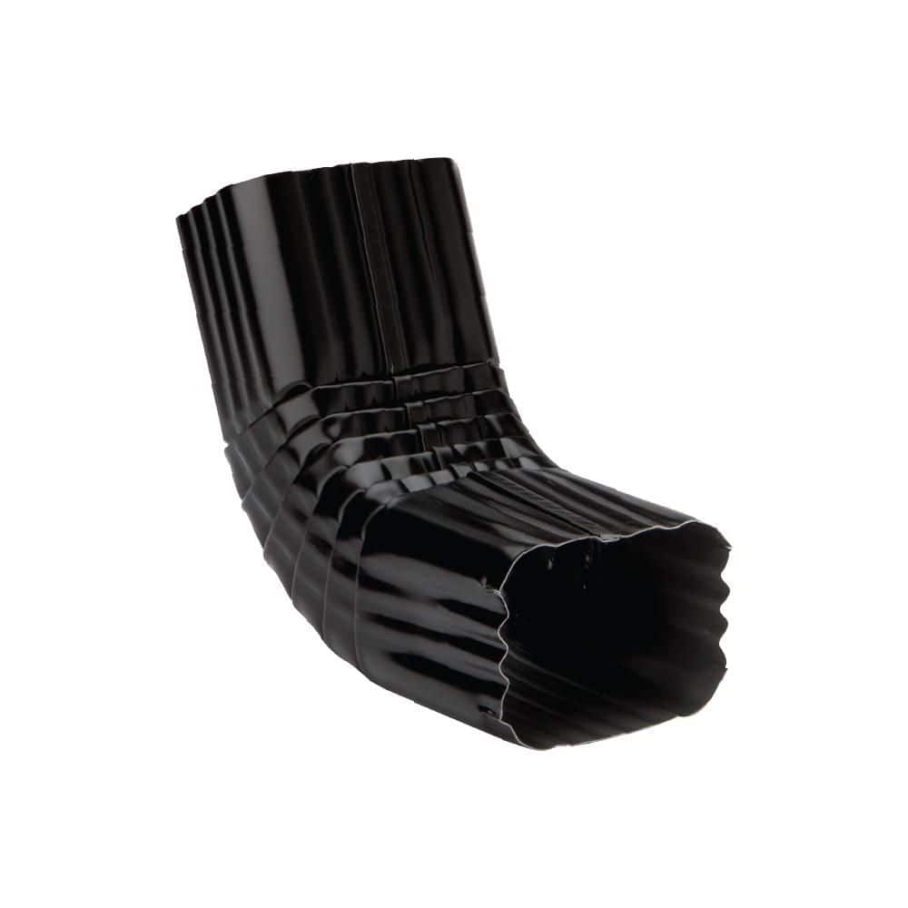 2 in. x 3 in. Black Aluminum Downspout A-Elbow
