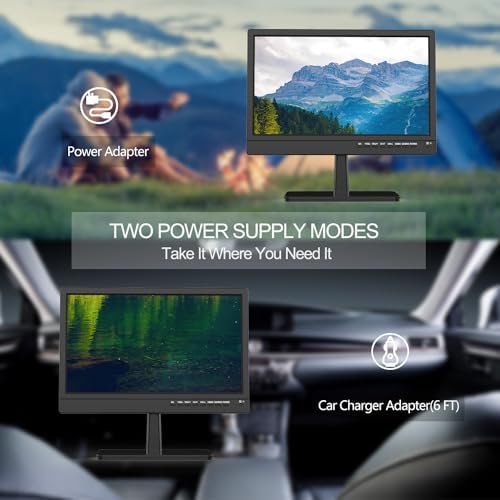 14 inch Small Flat Screen Kitchen TV with Antenna ATSC Tuner/USB/HDMI/AV/VGA, Built-in TV Stand and Remote Control for Car,RV,Camping,Outdoor or Office