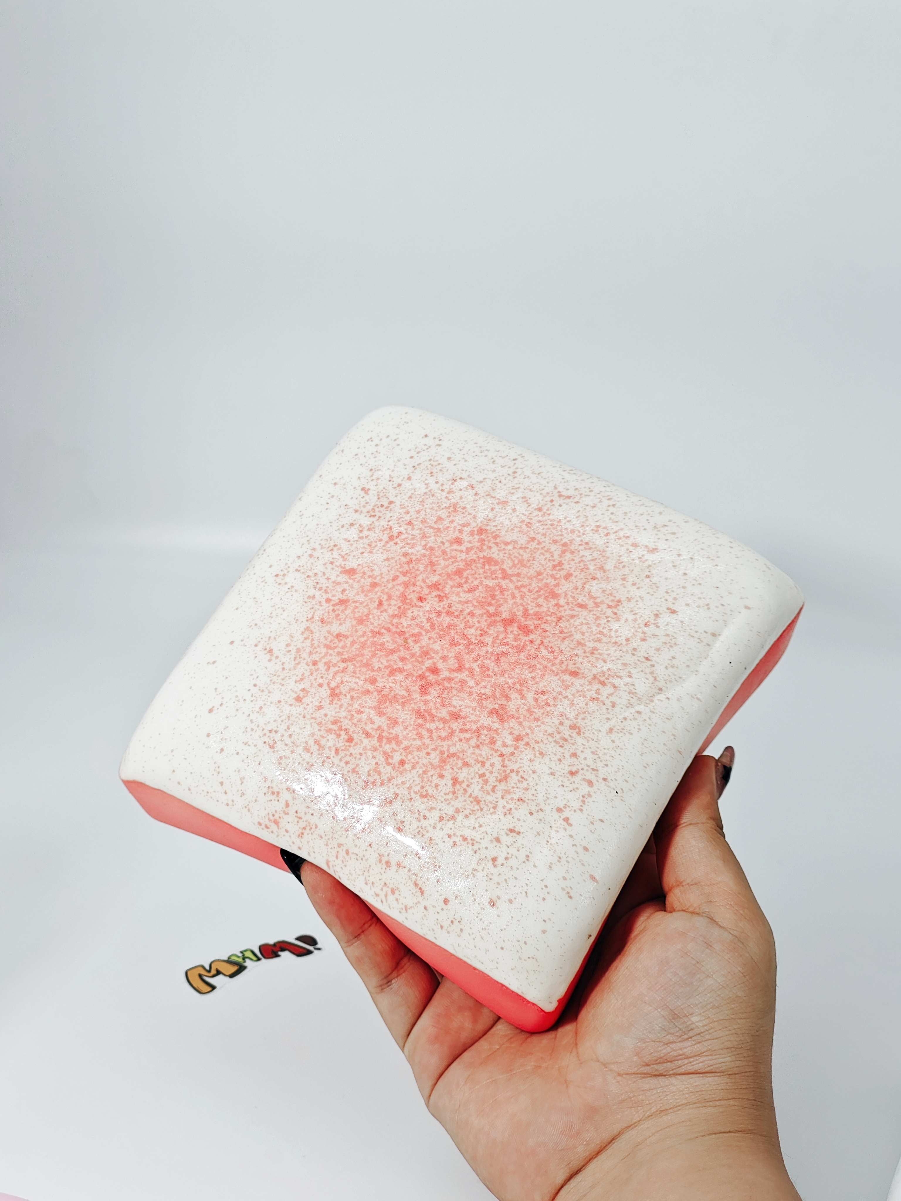 Strawberry Cloud Toast Squishy - Smooth Silicone Feel Toy | Micro-Bubble Sensory Meditation Fidget