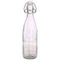 Clear Glass Bottles with Flip-Top Metal Clasps, 18-oz.