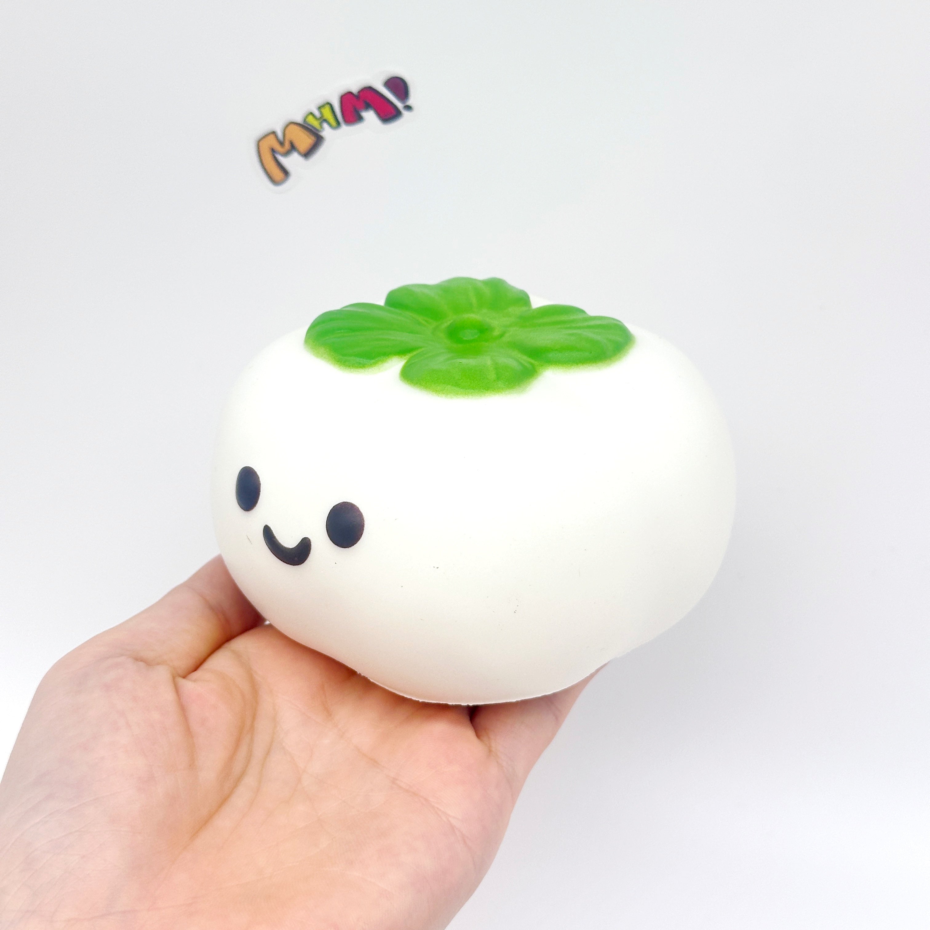 🍅 Lucky Persimmon Squishy - White & Pink Cute Persimmon Slow Rising Stress Relief Toy