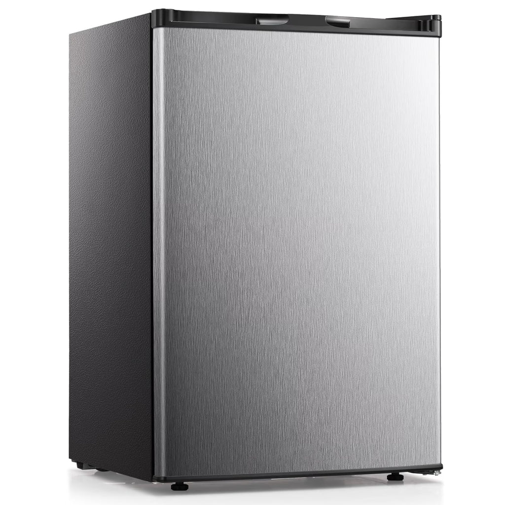 KNDKO 3.2cu.ft Upright Freezer, Compact Freezer with Removable Shelves, Adjustable Thermostat for Home/Kitchen/Office, SILVER