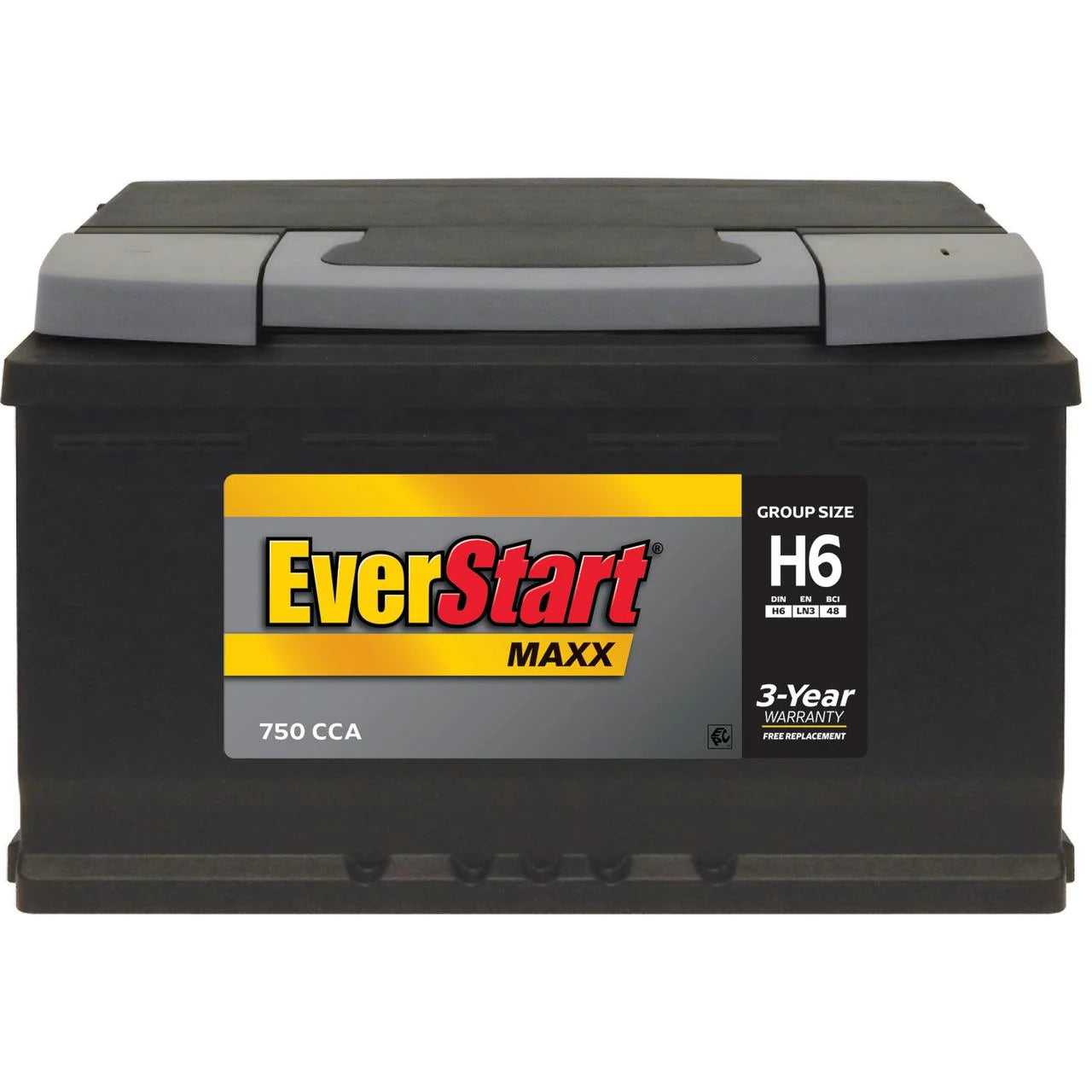 Everstart Maxx Lead Acid Automotive Battery, Group Size H6 / LN3 / 48 12 Volt, 750 CCA 120 RC