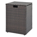 Tangkula 16" Outdoor Rattan Hideaway Table for Gas Fire Pit