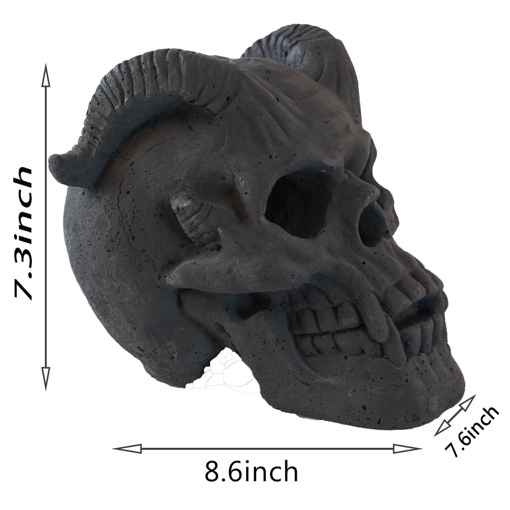 AECOJOY Refractory Materials Fireproof Imitated Human Fire Pit Skulls Gas Log, Halloween Decor, BBQ