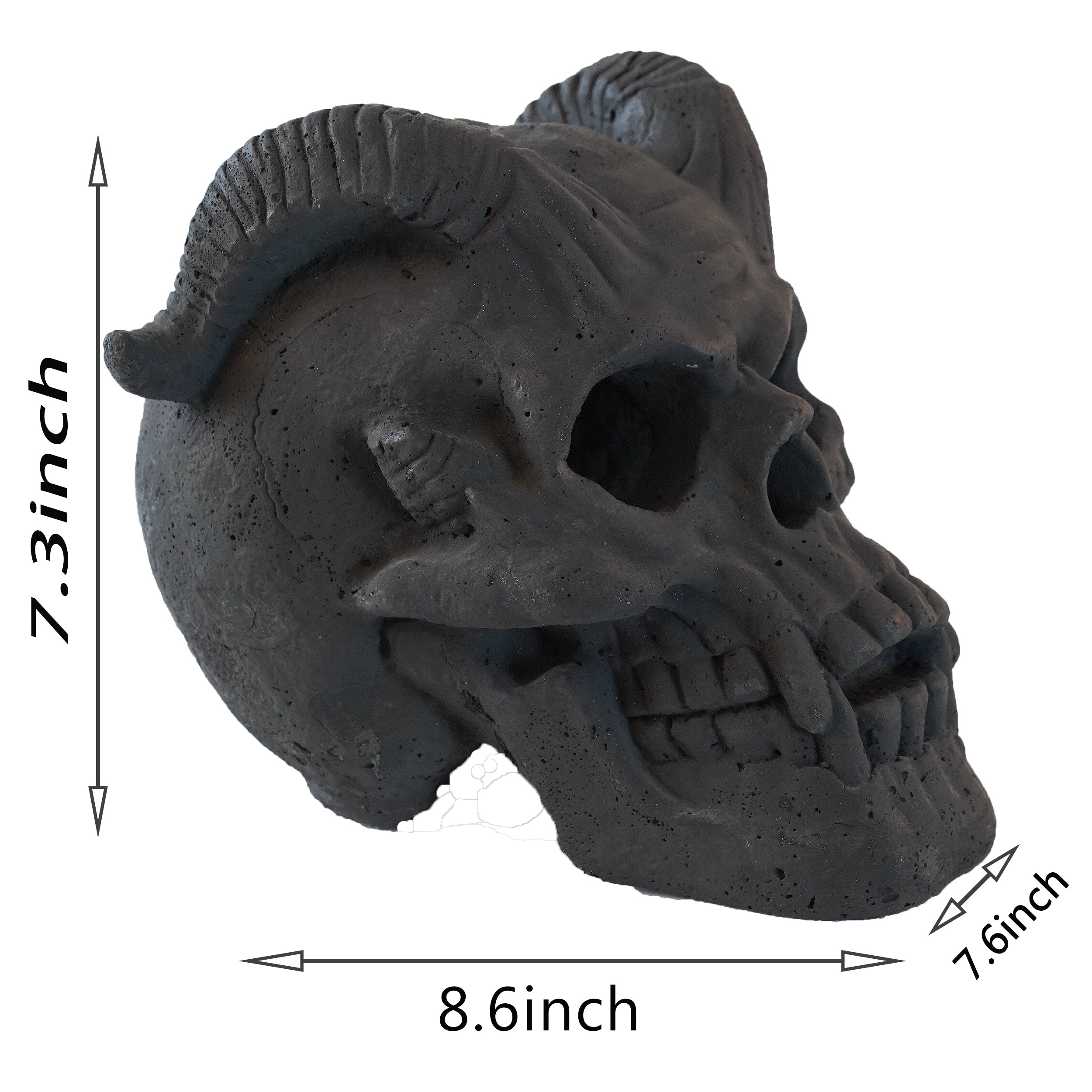 AECOJOY Refractory Materials Fireproof Imitated Human Fire Pit Skulls Gas Log, Halloween Decor, BBQ