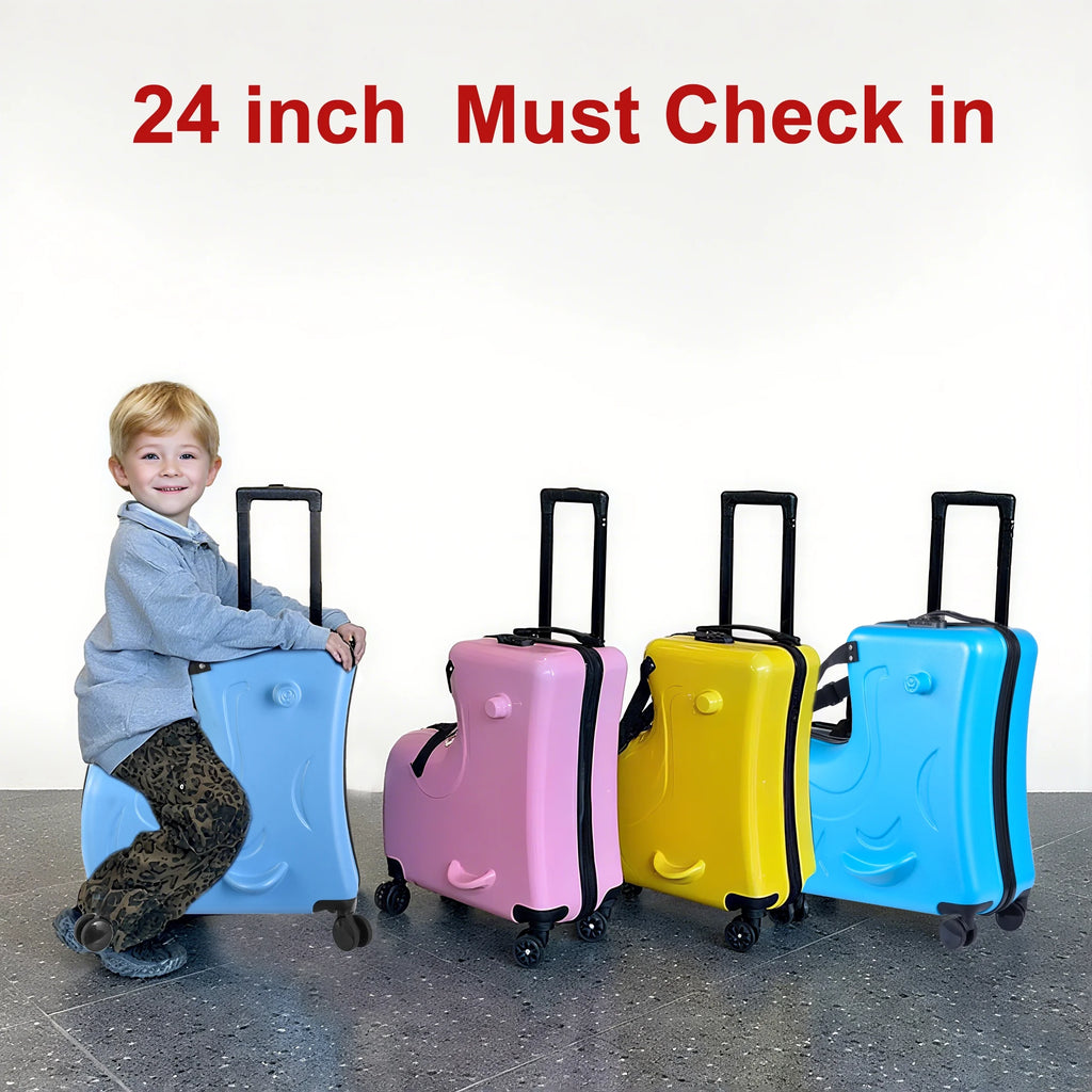 VAHIGCY Kids Luggage, Kids Ride - on Luggage with Spinner Wheels Suitcase, Kid'S Ride - on Suitcase Help Your Child Relax, Carry on Trolley Luggage with Password Lock, 20"