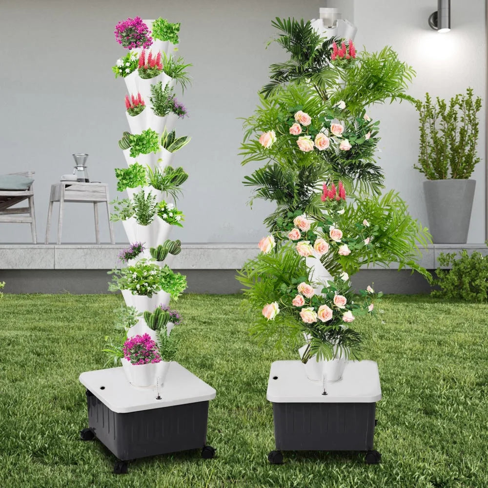 Hydroponic Growing System Tower | Vertical Vegetable Planting Towers | 10 - Layer 50 Slots, Hydroponic Growing Kit Forhydroponics Towers Garden, Suitable for Balconies, Courtyards, Roofs