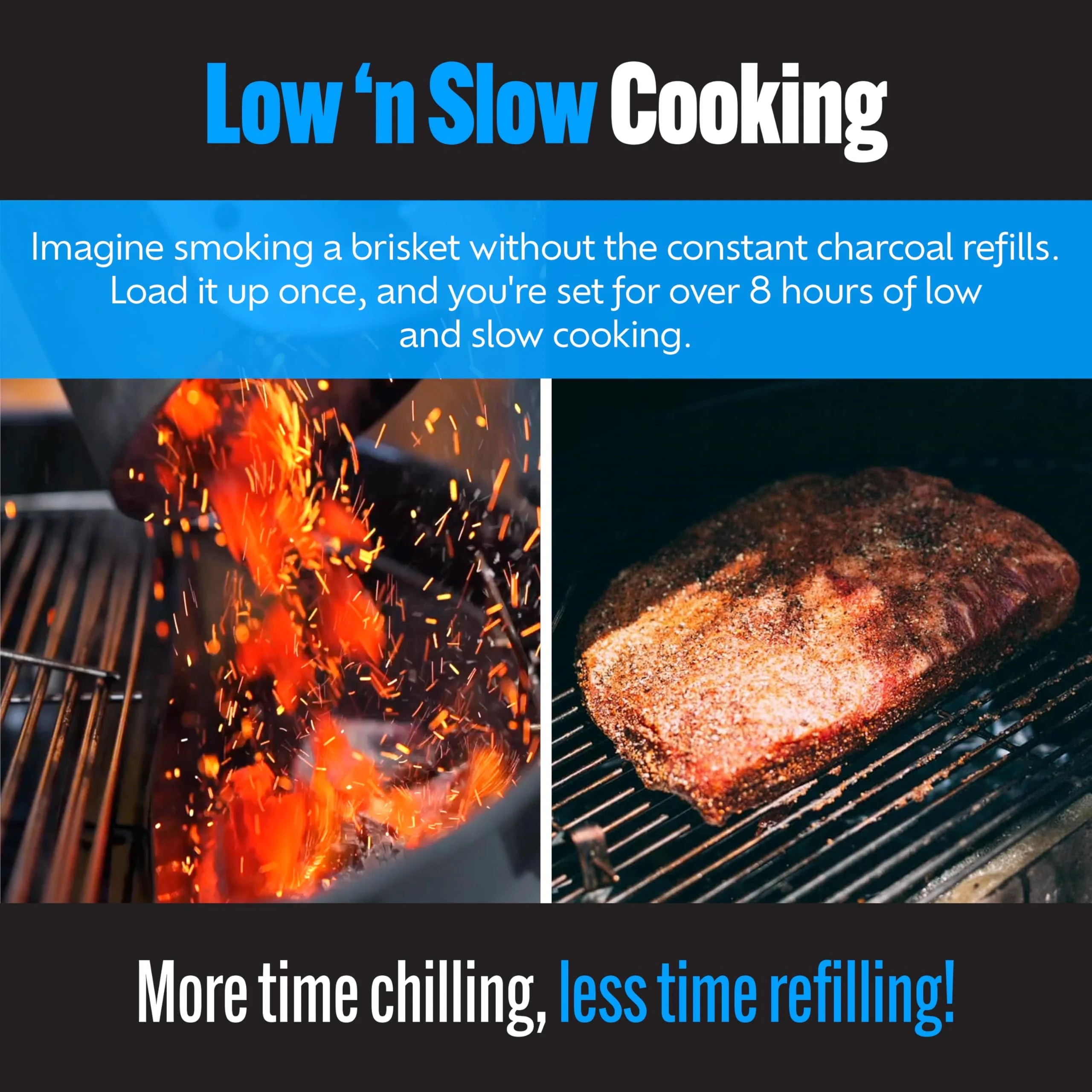 Slow 'N Sear SnS Grills Deluxe Insert. Removable Reservoir