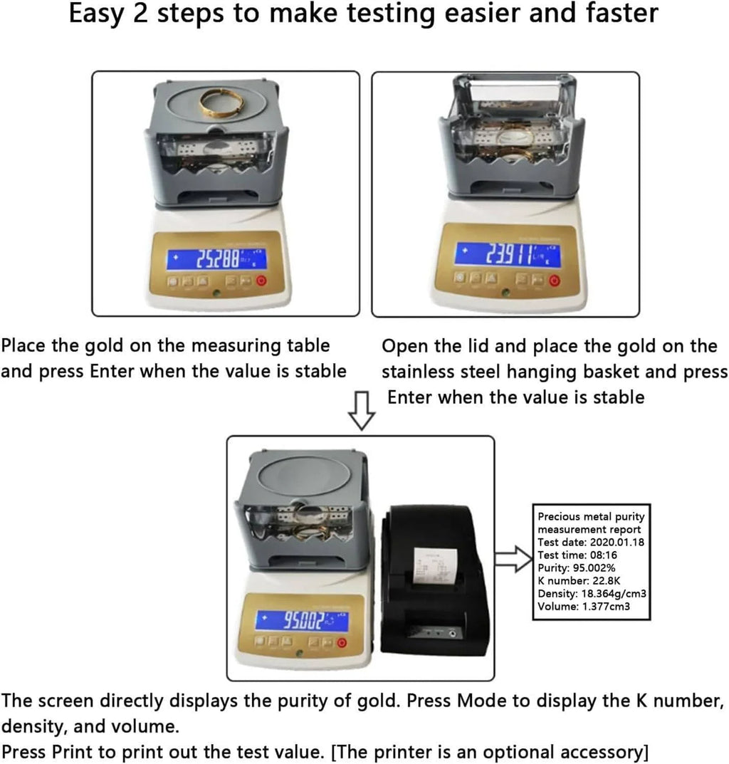 Digital Electronic Gold Purity Tester Analyser Precious Metal Purity Testing Machine for Jewelry Industry Bank Pawn Industry Gold Precious Metal Research Lab