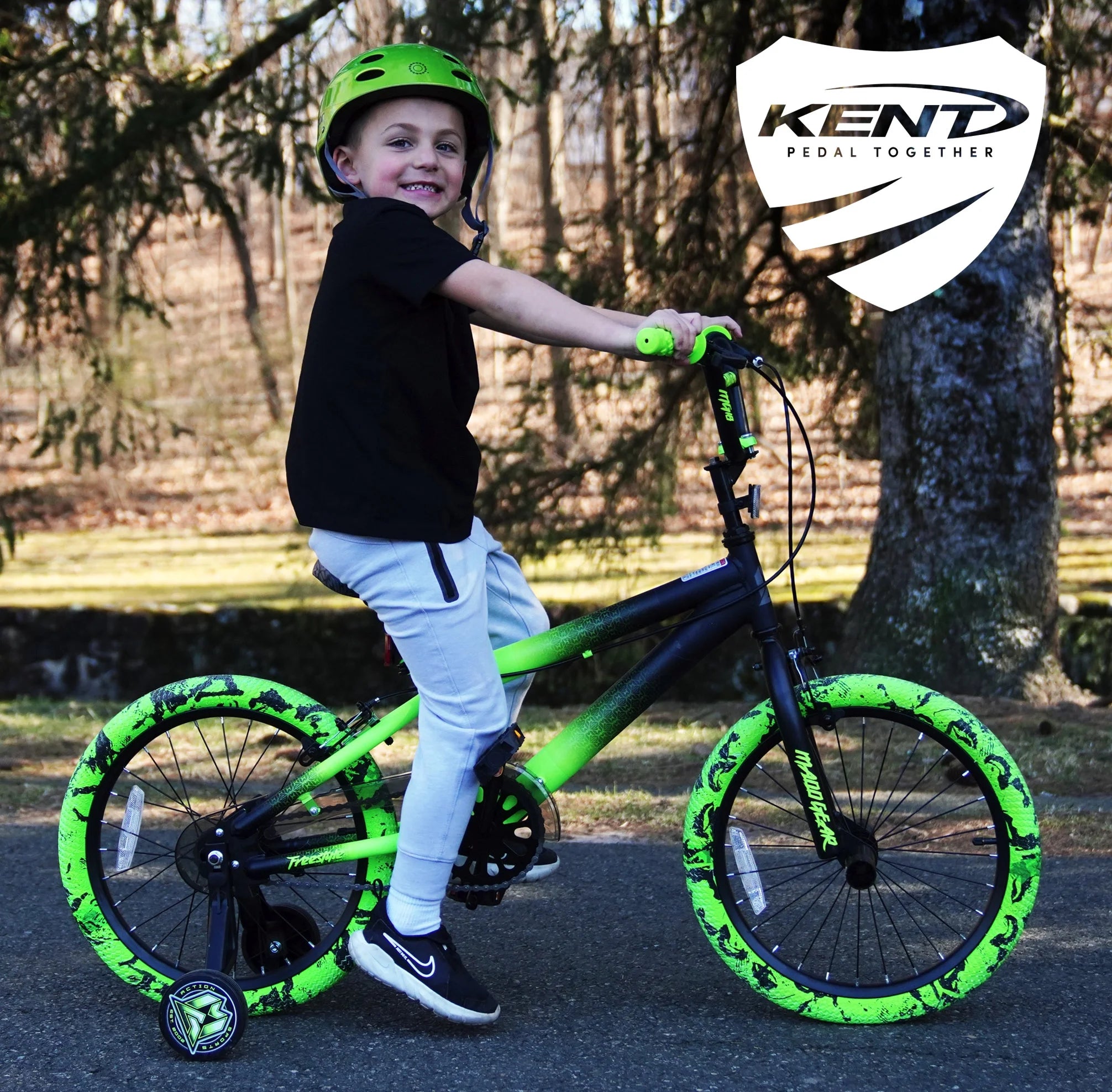 Bicycles 18" Madd Gear MG18 BMX Boy'S Bike, Black and Green