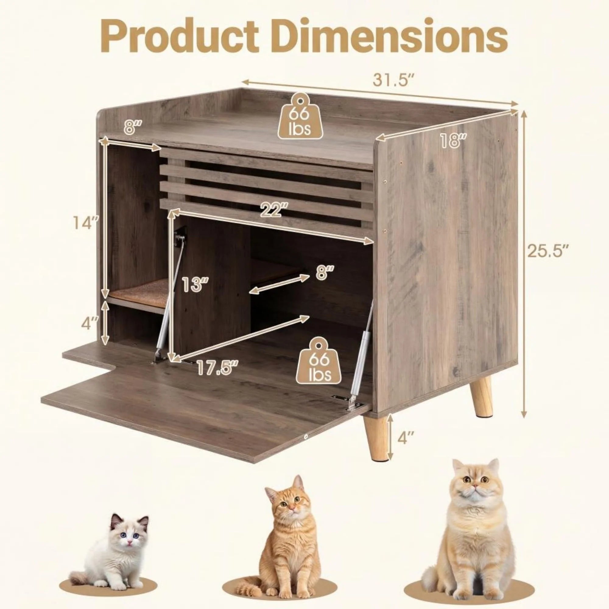 Tangkula Farmhouse Litter Box Enclosure