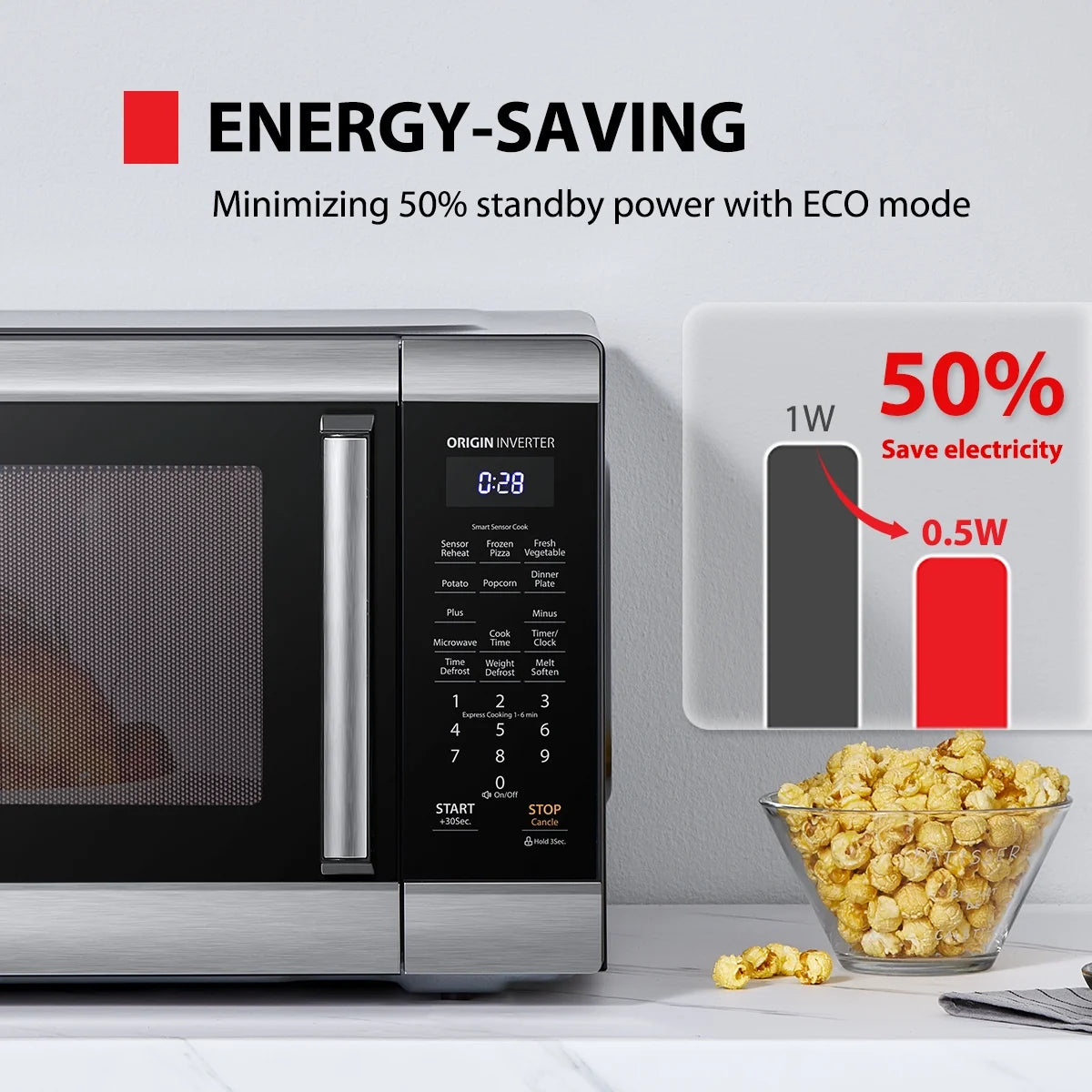 Toshiba 2.2 Cu. Ft. Countertop Microwave Oven, 1200 Watts, Stainless Steel