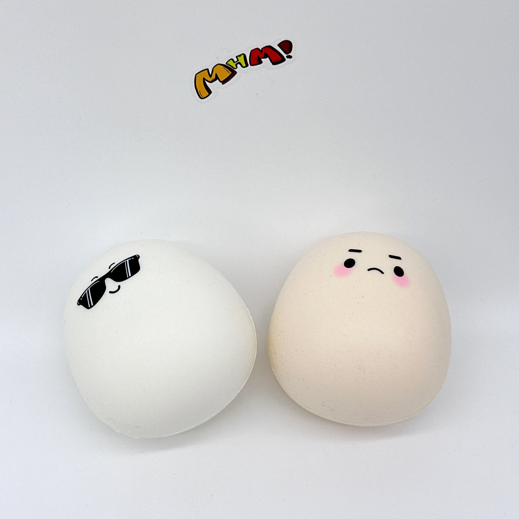 Boiled eggs and raw eggs, gently squish and have fun!
