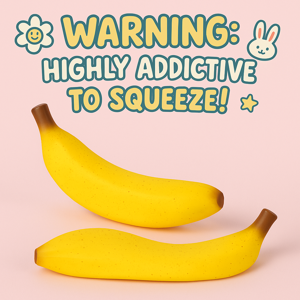 Jumbo Sticky Banana Squishy - Slow Rising Realistic Fruit Toy | Big Yellow Stress Relief Fidget