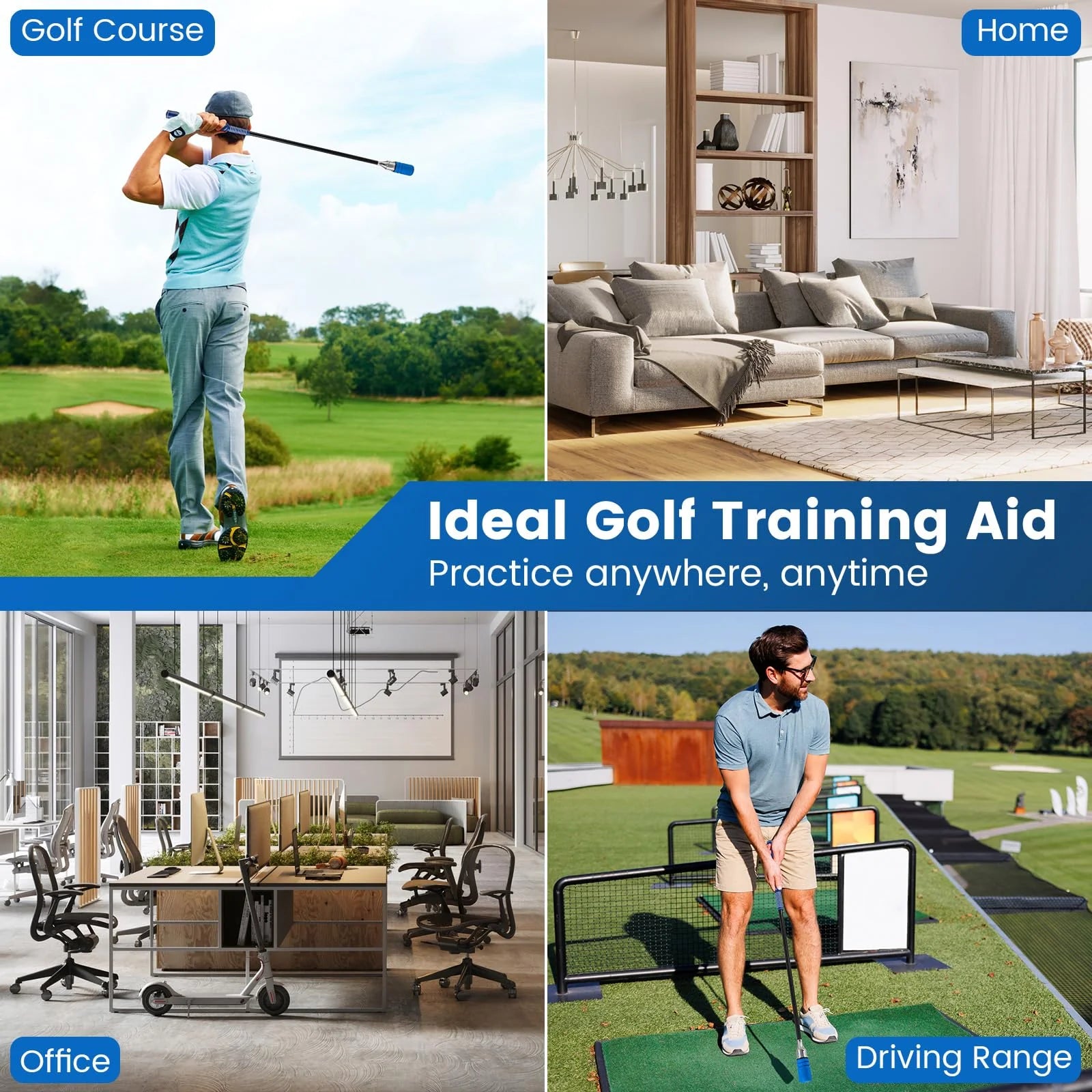 Tangkula Golf Swing Trainer | Click Stick Swing Training Aid for Speed Flexibility Balance Tempo & Strength