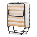 Riverbay Furniture Metal Folding Bed with Memory Foam Mattress in Beige