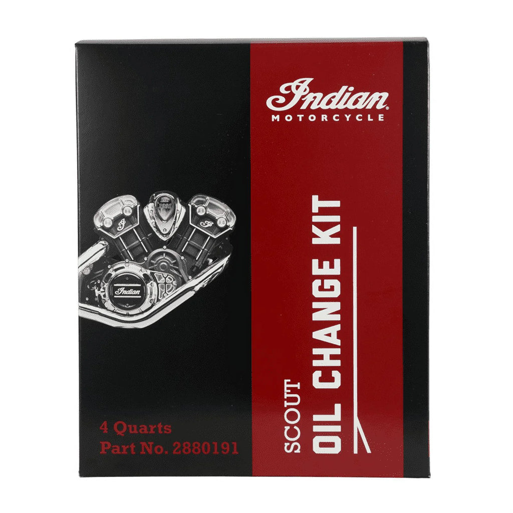 Indian Motorcycle Scout Oil Change Kit with Full Synthetic 15W - 60 Motor Oil, 4 Quarts, 2 Washers
