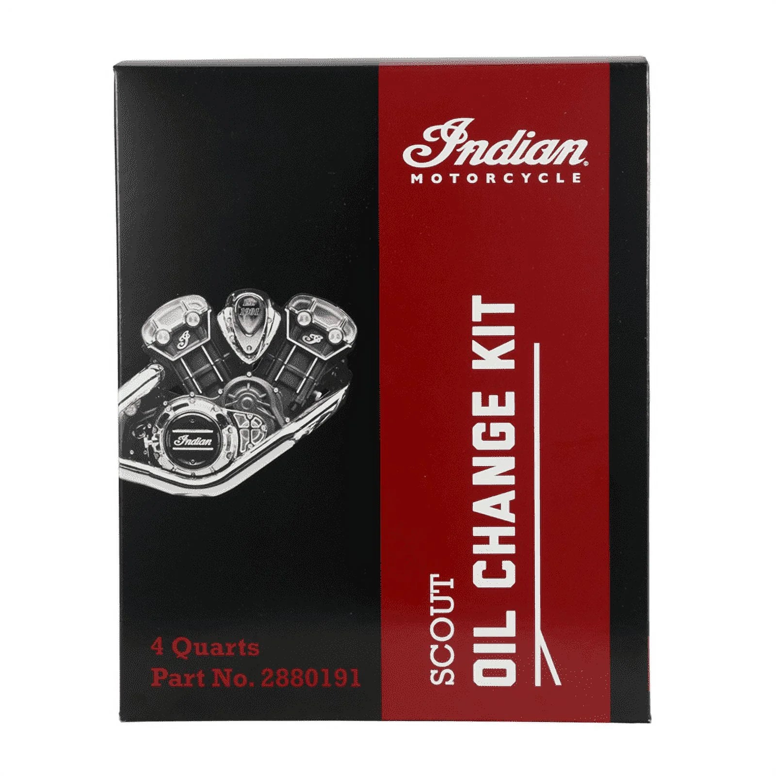 Indian Motorcycle Scout Oil Change Kit with Full Synthetic 15W - 60 Motor Oil, 4 Quarts, 2 Washers