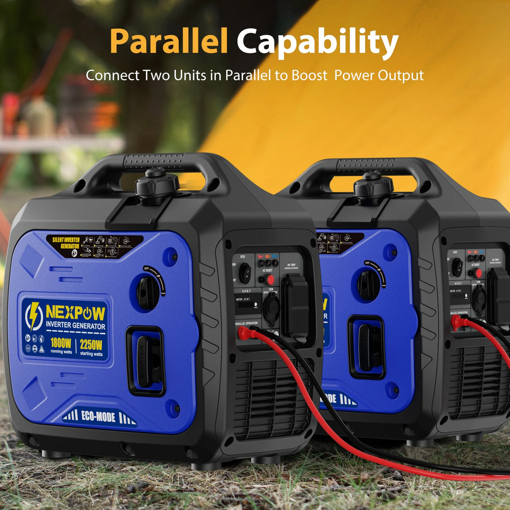 NEXPOW 2250W Portable Inverter Generator, Gasoline Power Quiet Lightweight for Backup Home & Camping, Eco - Mode Feature, Parallel Capability, EPA Compliant