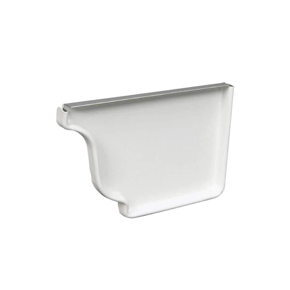 Amerimax Home Products 6 in. White Aluminum K-Style Right End Cap (Right End Cap)