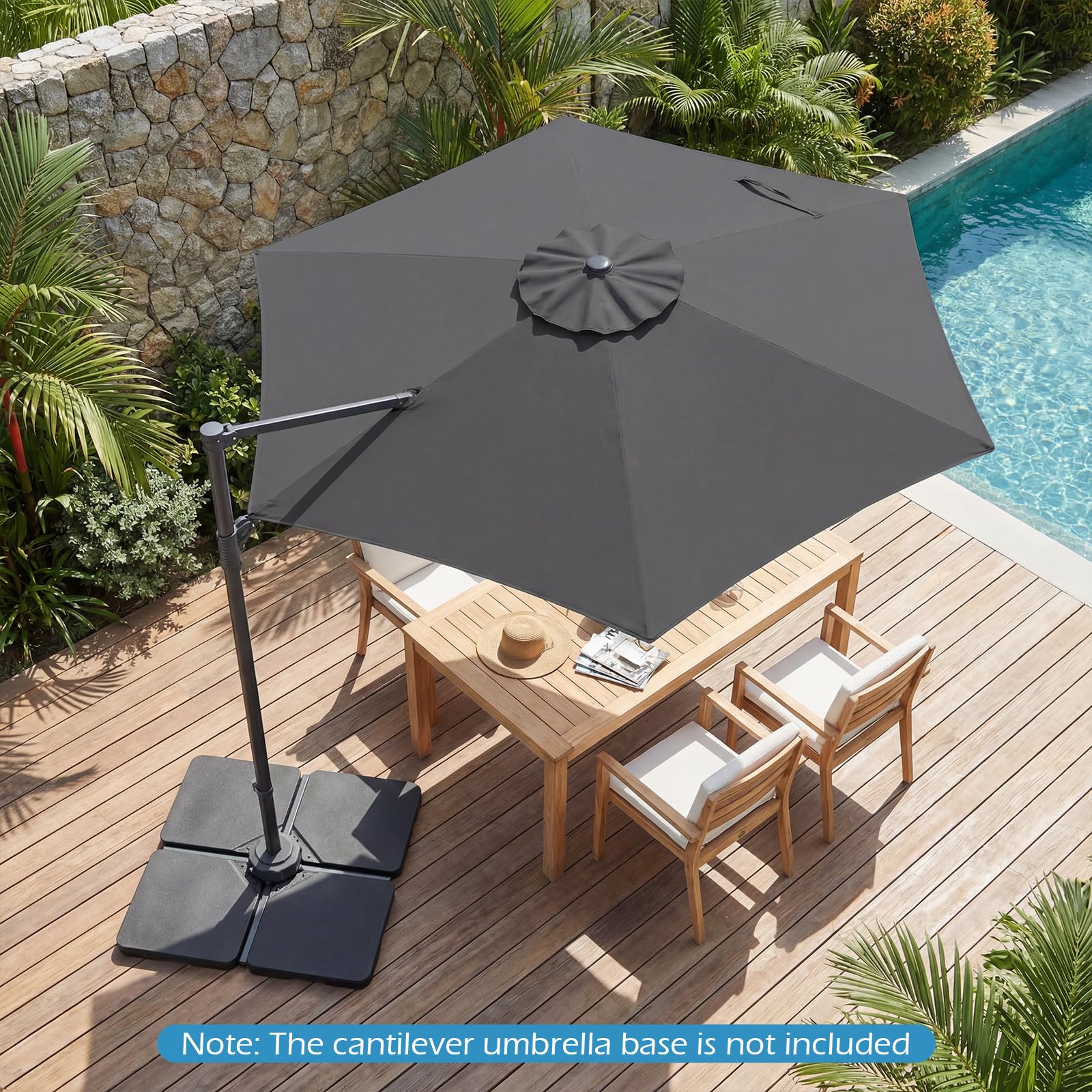 Tangkula 10FT Patio Umbrella Offset Cantilever Outdoor Umbrella