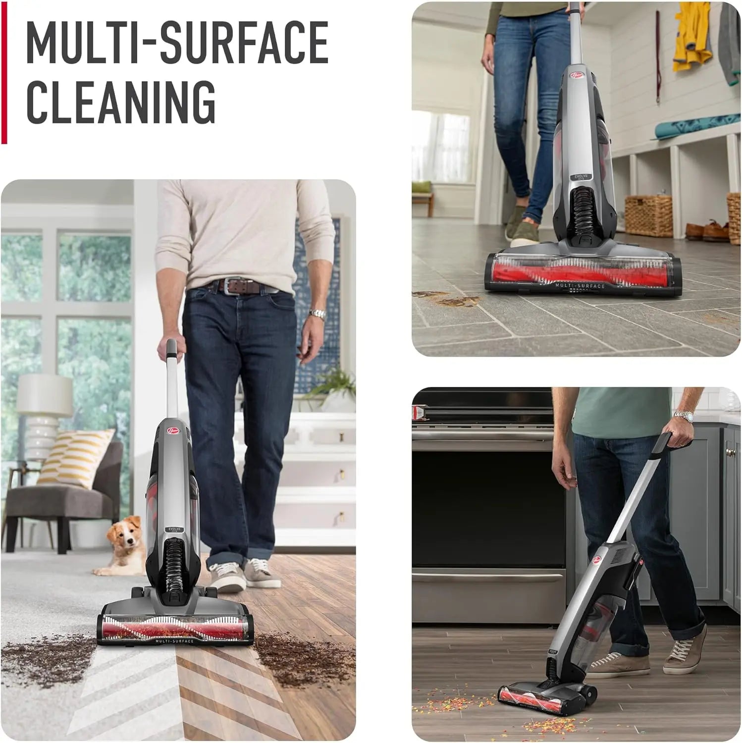 Hoover ONEPWR Evolve Pet Cordless Small Upright Vacuum Cleaner Lightweight Stick Vac For Carpet and Hard Floor BH53422V Black